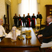 Erdoğan-Papa görüşmesinden ilk görüntüler