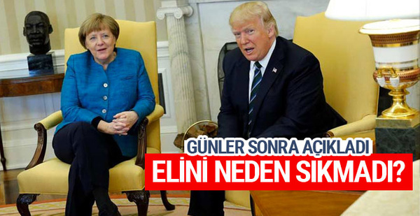 Trump, Merkel’in elini niçin sıkmadığını anlattı Trump, Merkel’in elini niçin sıkmadığını anlattı