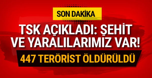 TSK: 2 arkadaşımız şehit oldu 11 askerimiz yaralandı