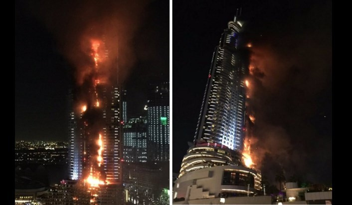 Dubaide 63 katlı otelde yangın Dubaide 63 katlı otelde yangın