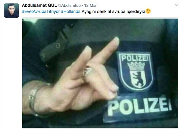 Bozkurt işareti yapan Alman polisi 'içerdeyiz sıkıntı yok'