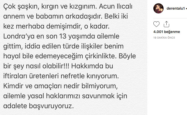 Deren Talu'dan olay ilişki açıklaması Acun Ilıcalı ev almış deniyordu