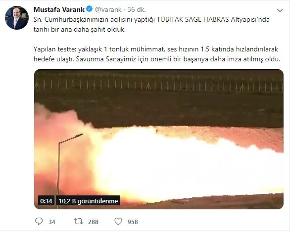 Mustafa Varank HABRAS testini Twitter'dan paylaştı! Tarihi anlar