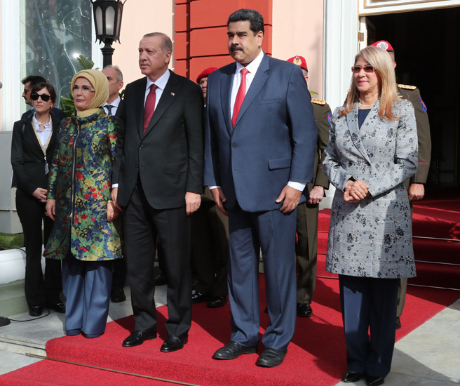 Cumhurbaşkanı Erdoğan, Venezuela Miraflores Sarayı’nda