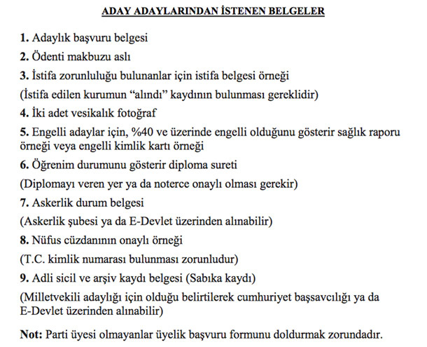 İYİ Parti - MHP - AK Parti milletvekili adaylık şartları CHP'nin ücretine bakın