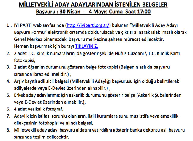 İYİ Parti - MHP - AK Parti milletvekili adaylık şartları CHP'nin ücretine bakın