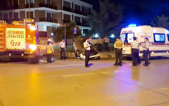 Alkollü sürücü Caddebostan'da taklalar atarak durabildi