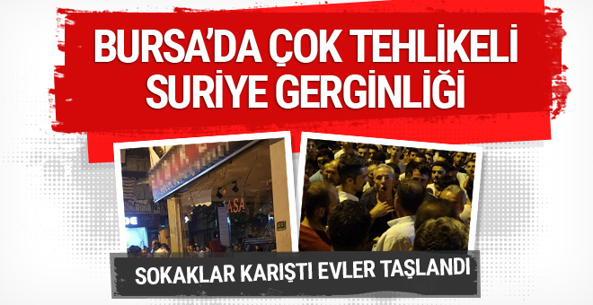 Suriyelilerin evleri ve dükkanları taşlandı