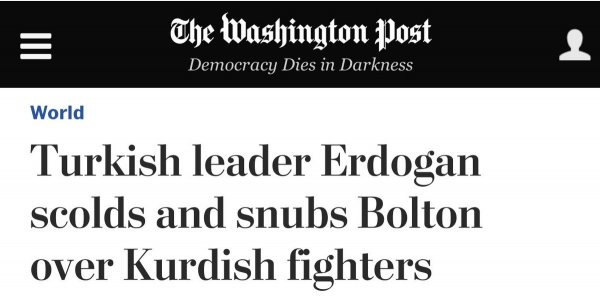 Bolton ziyareti ABD basınında Erdoğan Bolton'u adam yerine koymadı