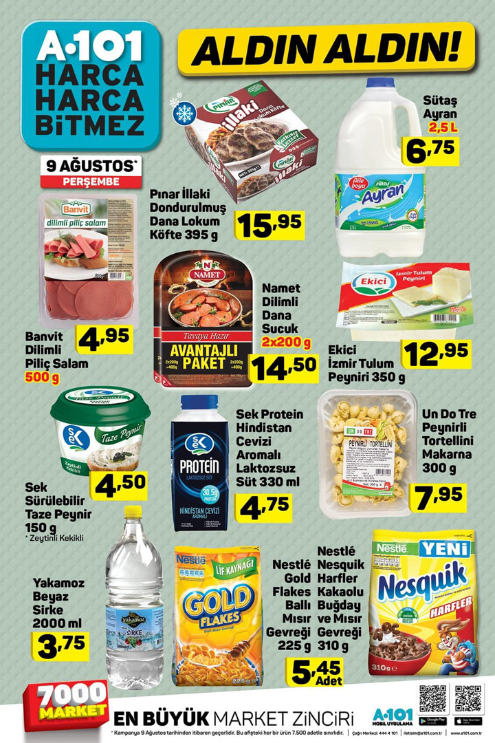 A101 9 Ağustos aktüel kataloğu aldın aldın ürünleri fiyatı Haber