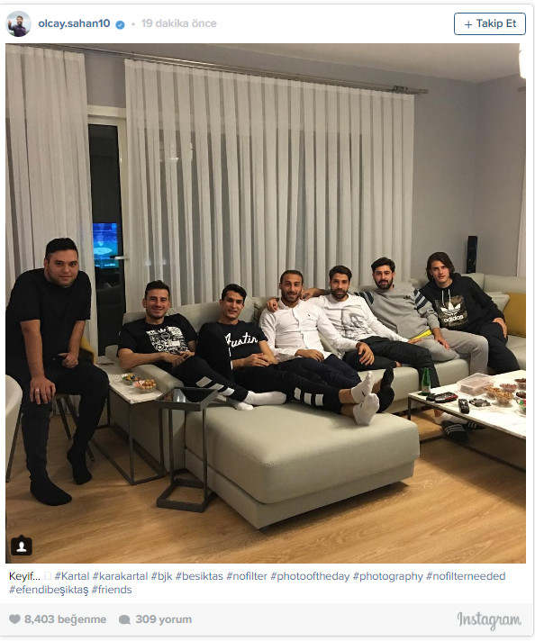 Beşiktaşlı futbolcuların derbi keyfi