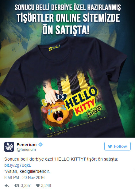 Fenerbahçe'den Galatasaray'a tişörtlü gönderme