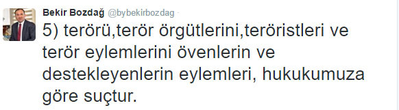 bekir bozdağ reina sosyal medya açıklaması