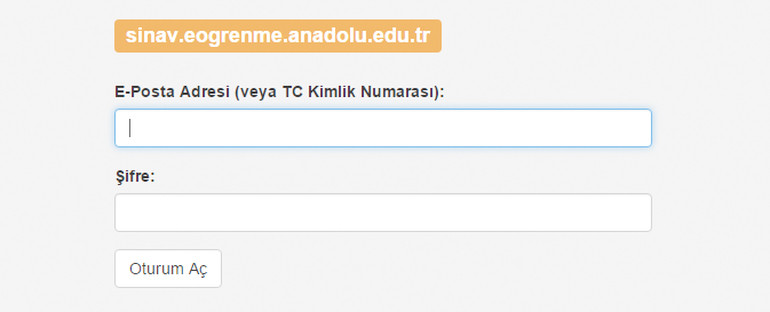 AÖF sınavı sonuç paneli