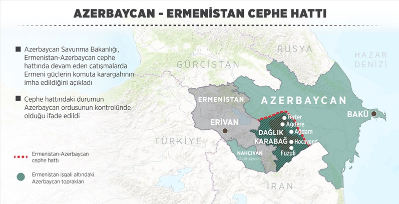 Azerbaycan Dağlık Karabağ haritası son durum