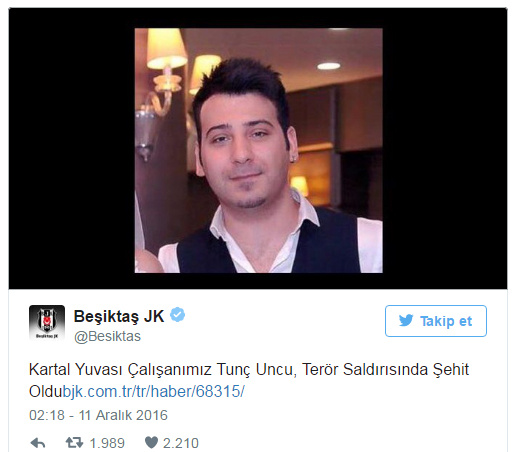 Beşiktaş'tan üst üste şehit açıklamaları