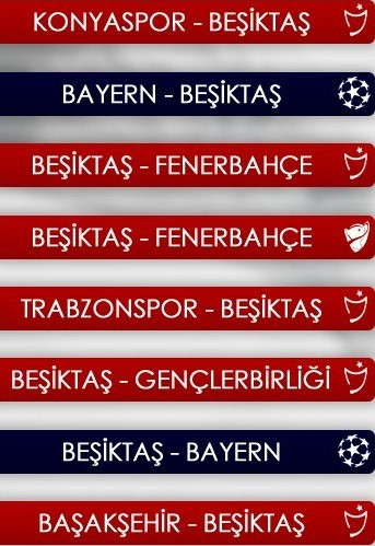 Beşiktaş'ın fikstürü