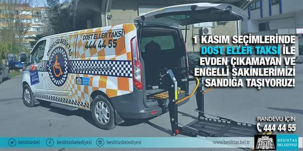 Beşiktaş Belediyesi seçim günü ücretsiz taksi hizmeti verecek