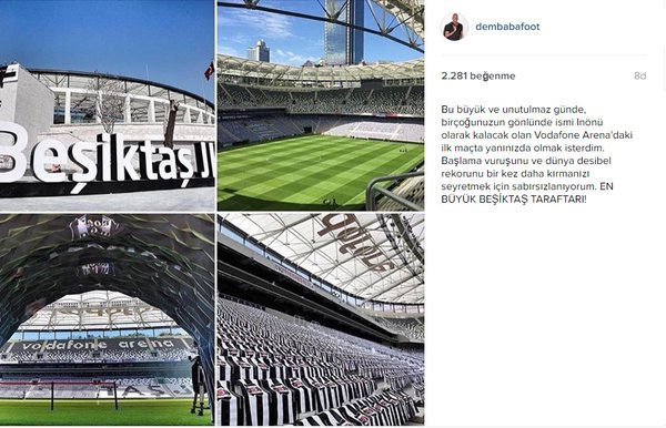 Demba Ba Arena için mesaj gönderdi