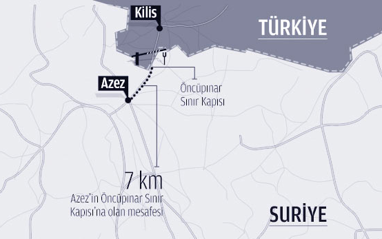 Azez son durum Türkiye'den 2 bin kişi Azez'e YPG'yle savaşmak için geçti