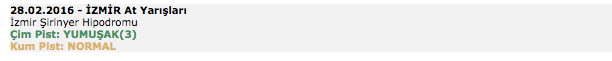 28 Şubat 2016 Pazar İzmirat yarışı bülteni ve tahminleri