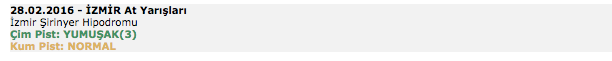  28 Şubat 2016 Pazar İzmirat yarışı bülteni ve tahminleri 