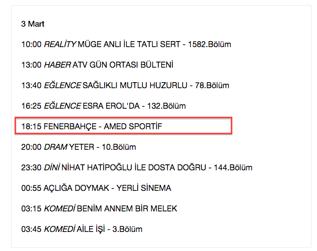 ATV YAYIN AKIŞ BİLGİLERİ