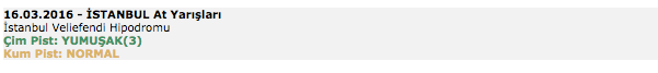16 Mart 2016 Çarşamba İstanbul at yarışı bülteni ve tahminleri