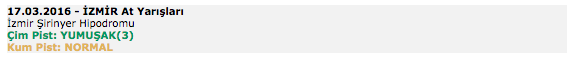17 Mart 2016 Perşembe İzmir at yarışı bülteni ve tahminleri