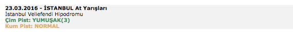 23 Mart 2016 Çarşamba İstanbul at yarışı bülteni ve tahminleri