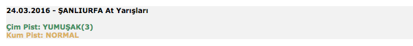 24 Mart 2016 Perşembe Şanlıurfa at yarışı bülteni ve tahminleri