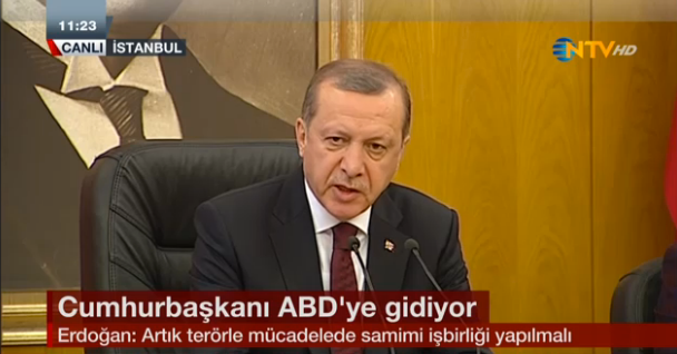 Cumhurbaşkanı Recep Tayyip Erdoğan, ABD ziyareti öncesi Atatürk Havalimanı'nda basın toplantısı düzenledi.