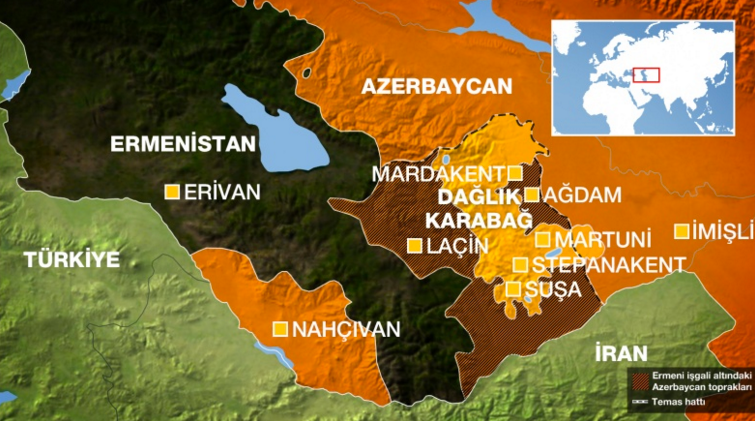Dağlık Karabağ haritası son durum