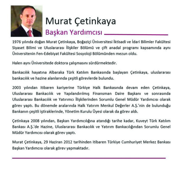 Murat Çetinkaya'nın yeni yayınlanan özgeçmişi