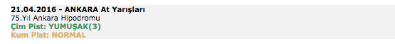 21 Nisan 2016 Perşembe Ankara at yarışı bülteni ve tahminleri