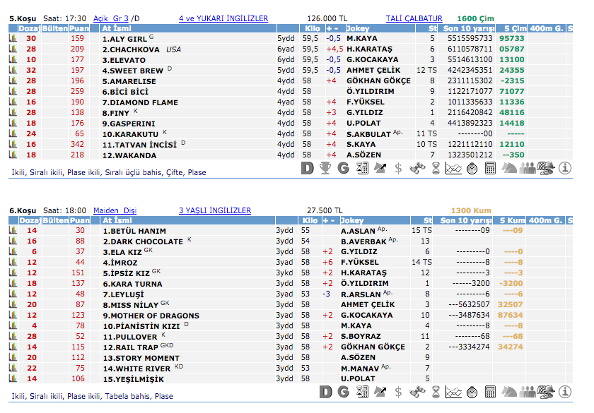 24 Nisan 2016 Pazar İstanbul at yarışı bülteni ve tahminleri