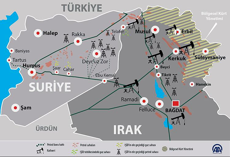 Suriye savaşı petrol haritası