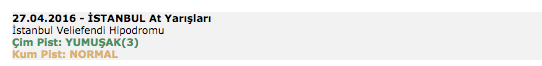27 Nisan 2016 Çarşamba İstanbul at yarışı bülteni ve tahminleri