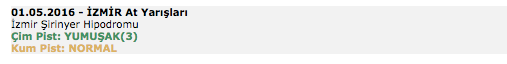 01 Mayıs 2016 Pazar İzmir at yarışı bülteni ve tahminleri