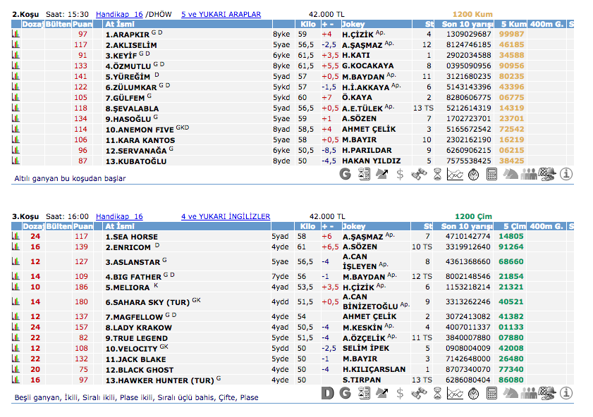 05 Mayıs 2016 Perşembe Ankara at yarışı bülteni ve tahminleri