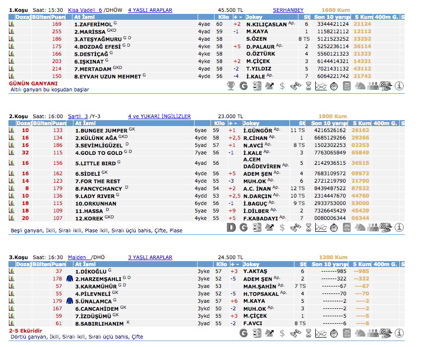13 Mayıs 2016 Perşembe İzmir at yarışı bülteni ve tahminleri
