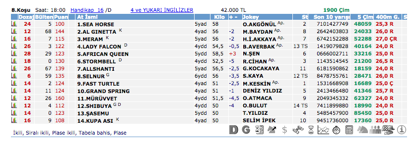 14 Mayıs 2016 Cumartesi Ankara at yarışı bülteni ve tahminleri
