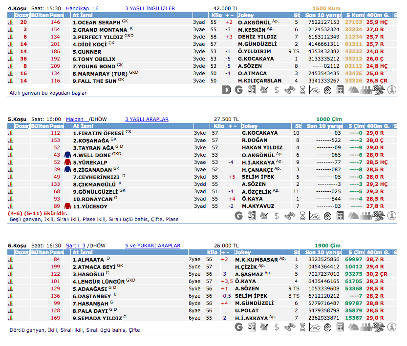 17 Mayıs 2016 Salı Ankara at yarışı bülteni ve tahminleri