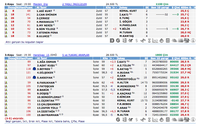 11 Haziran 2016 Cumartesi Adana at yarışı bülteni ve tahminleri