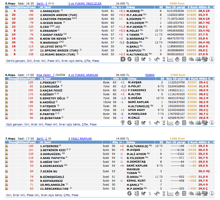5 Temmuz 2016 Salı Elazığ at yarışı bülteni ve tahminleri