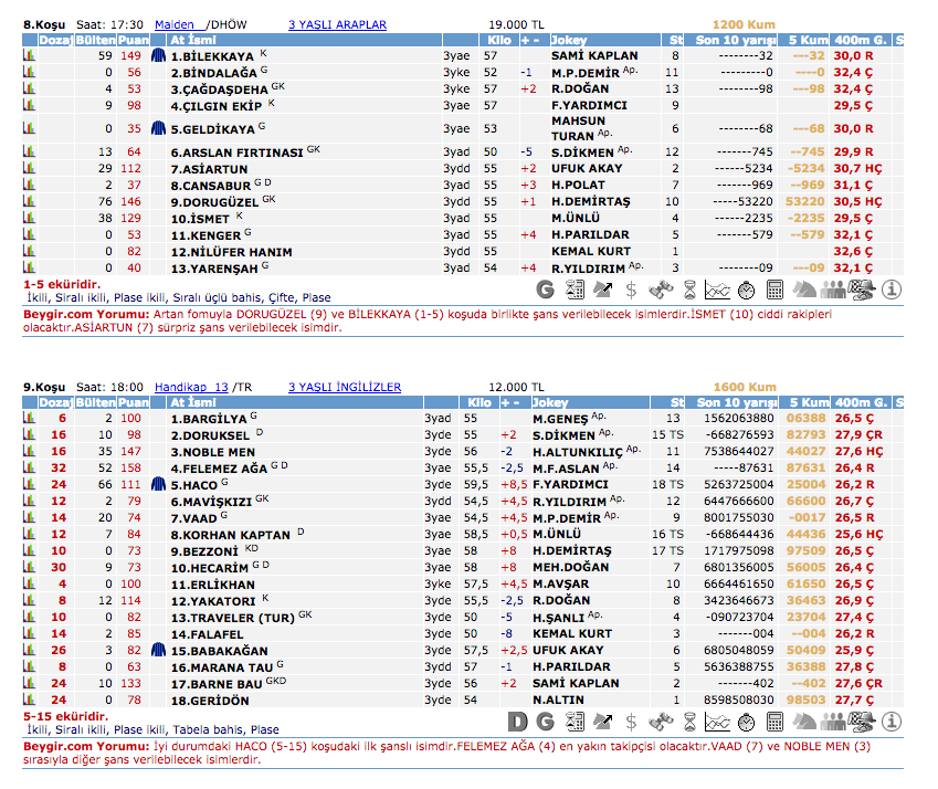 6 Temmuz 2016 Çarşamba Elazığ at yarışı bülteni ve tahminleri