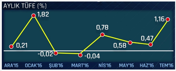 enflasyon oranları aylık tüfe grafiği