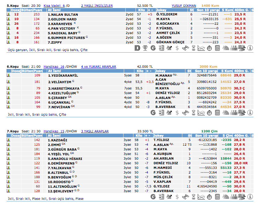 24 Ağustos 2016 Çarşamba İstanbul at yarışı bülteni ve tahminleri