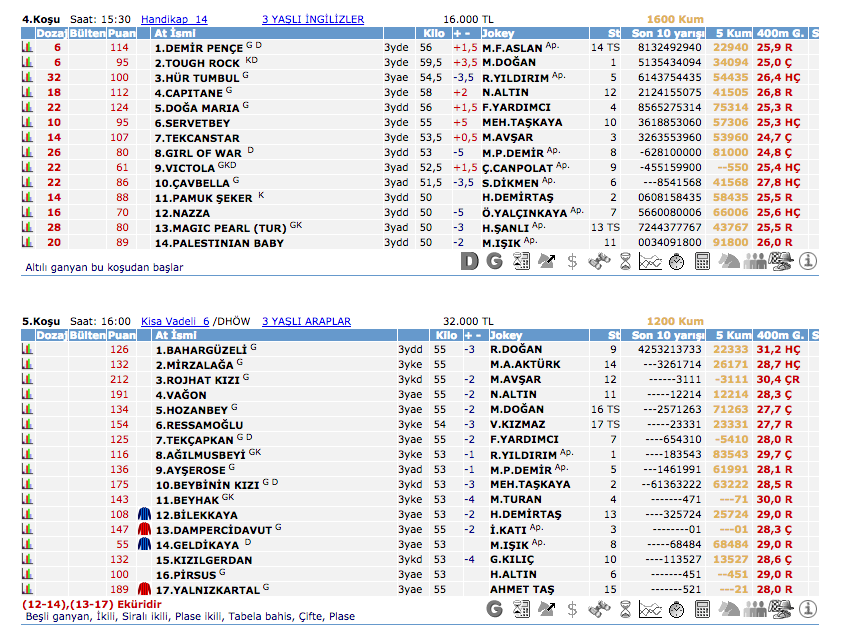 24 Ağustos 2016 Çarşamba Elazığ at yarışı bülteni ve tahminleri