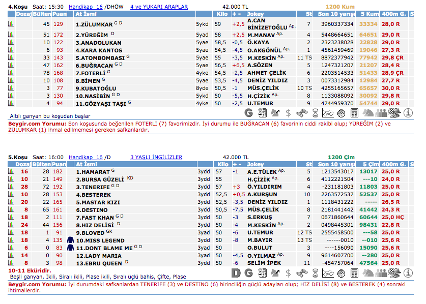 25 Ağustos 2016 Perşembe Ankara at yarışı bülteni ve tahminleri